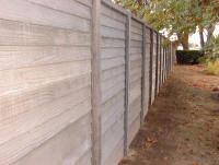 Close-up of "wood" fence in charcoal gray color